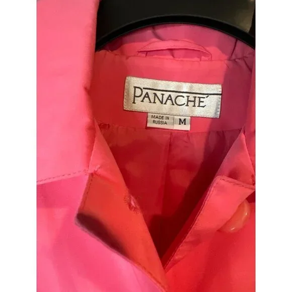 Panache Pink Coat Women’s M Knee Length Barbiecore Coquette Cottagecore office - Picture 5 of 10